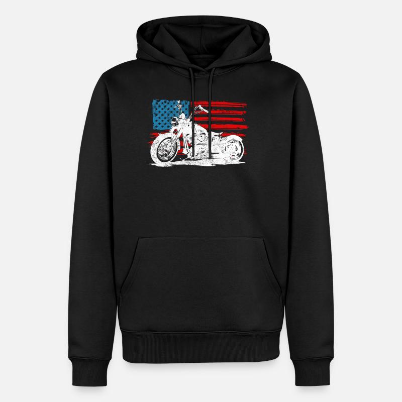 Usa de moto - Sweat à capuche Premium bio Homme - noir