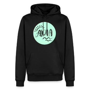 Aloha - Sweat à capuche Premium bio Homme - noir - Devant - Nico (187cm)