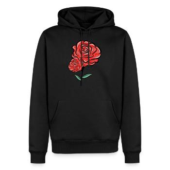 fleur rose - Sweat à capuche Premium bio Homme - noir - Devant - Nico (187cm)