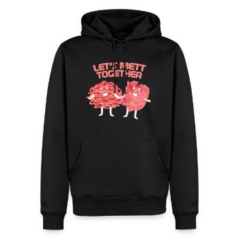 Rotes Fleisch ungesund ? - Männer Premium Bio Hoodie - Schwarz - Vorne - Nico (187cm)
