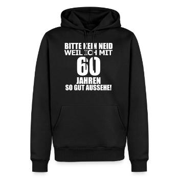 Cadeau d'anniversaire 60 - Sweat à capuche Premium bio Homme - noir - Devant - Nico (187cm)
