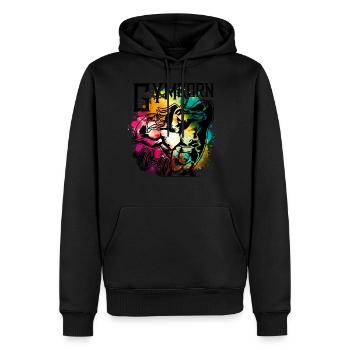 Gymnase coloré d'entraînement de remise en forme licorne - Sweat à capuche Premium bio Homme - noir - Devant - Nico (187cm)