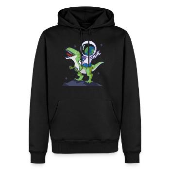 dinosaure astronaute - Sweat à capuche Premium bio Homme - noir - Devant - Nico (187cm)