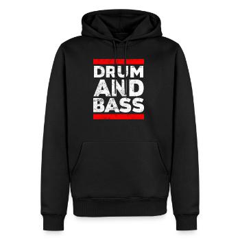 Musique de soirée Drum n Bass - Sweat à capuche Premium bio Homme - noir - Devant - Nico (187cm)