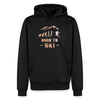 Ski Evolution Born to Ski Skier - Men’s Premium Organic Hoodie - black - Front - Nico (187cm)
