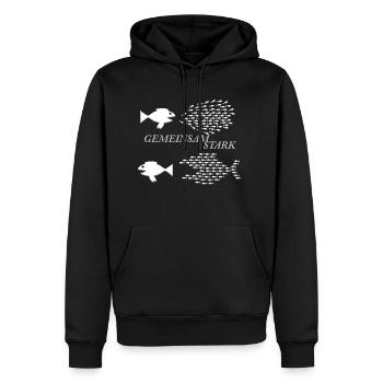 Strong Together - Teamwork - School of Fish Nature - Men’s Premium Organic Hoodie - black - Front - Nico (187cm)