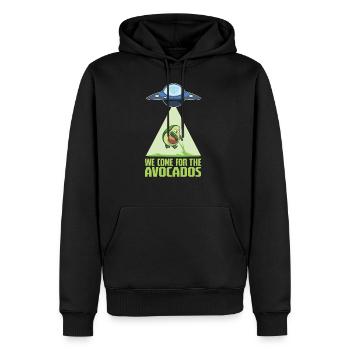 ufo avocado - Männer Premium Bio Hoodie - Schwarz - Vorne - Nico (187cm)