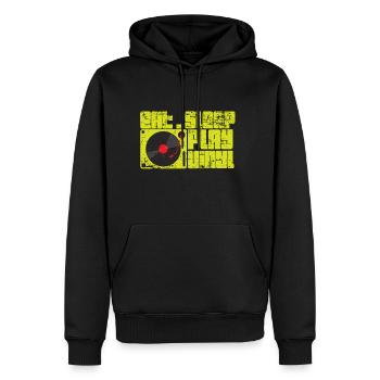 Plattenspieler Vinyl Geschenk - Männer Premium Bio Hoodie - Schwarz - Vorne - Nico (187cm)