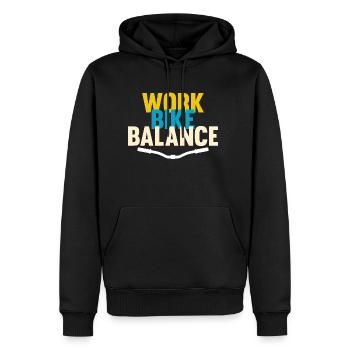 Work Bike Balance - Männer Premium Bio Hoodie - Schwarz - Vorne - Nico (187cm)