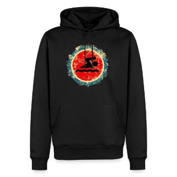 retro schwimmen sport - Männer Premium Bio Hoodie - Schwarz - Vorne - Nico (187cm)