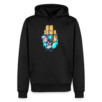 Einhorn Panda Katze Portal Motivation - Männer Premium Bio Hoodie - Schwarz - Vorne - Nico (187cm)