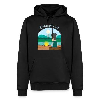 Freedom Horizon Liberté Espace Cadeau - Sweat à capuche Premium bio Homme - noir - Devant - Nico (187cm)