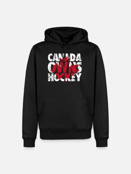 Canada Owns Hockey - Men’s Premium Organic Hoodie - black
