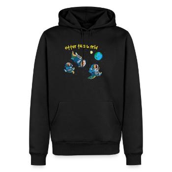 Loutre Space Animals cadeau Sweet Joy - Sweat à capuche Premium bio Homme - noir - Devant - Nico (187cm)