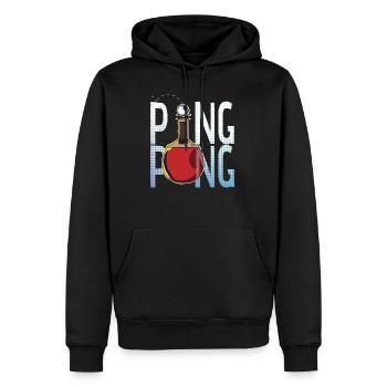 Ping Pong Word Tischtennis Meister Geschenk - Männer Premium Bio Hoodie - Schwarz - Vorne - Nico (187cm)