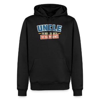 uncle the bad influence - Men’s Premium Organic Hoodie - black - Front - Nico (187cm)