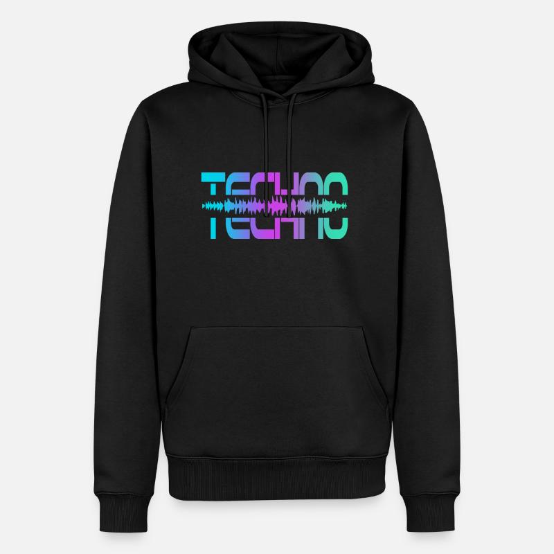 Techno Rave Raver - Männer Premium Bio Hoodie - Schwarz
