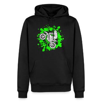 conducteur de vélo de sport de motocross - Sweat à capuche Premium bio Homme - noir - Devant - Nico (187cm)