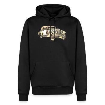 Oldtimer Auto retro - Männer Premium Bio Hoodie - Schwarz - Vorne - Nico (187cm)