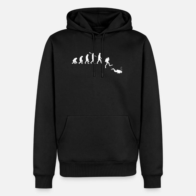 Scuba diving evolution - Männer Premium Bio Hoodie - Schwarz