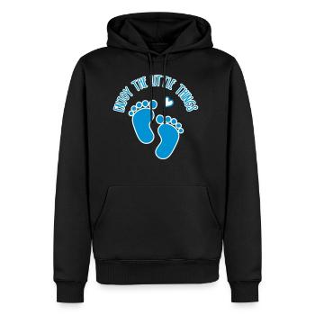 Schwangerschaft Baby Füße Fussabdrücke Spruch - Männer Premium Bio Hoodie - Schwarz - Vorne - Nico (187cm)