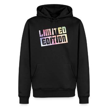 limited edition - Sweat à capuche Premium bio Homme - noir - Devant - Nico (187cm)
