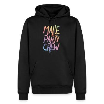 malle party crew bunt - Männer Premium Bio Hoodie - Schwarz - Vorne - Nico (187cm)