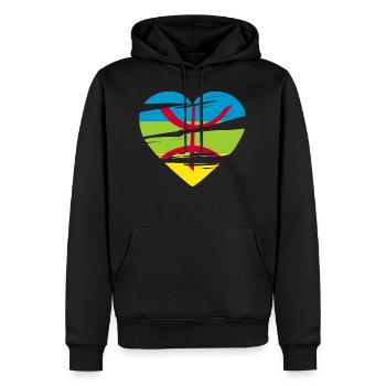AMAZIGH - Männer Premium Bio Hoodie - Schwarz - Vorne - Nico (187cm)