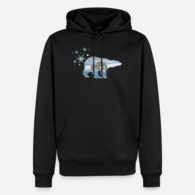 Eisbär - Männer Premium Bio Hoodie - Schwarz