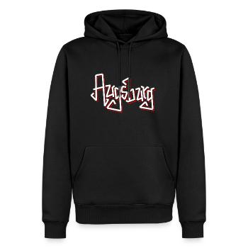 Augsburg - Männer Premium Bio Hoodie - Schwarz - Vorne - Nico (187cm)
