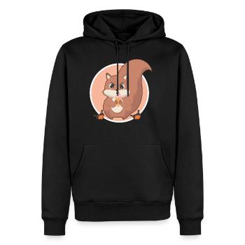 Un écureuil lèche la glace - Sweat à capuche Premium bio Homme - noir - Devant - Nico (187cm)