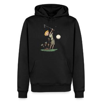 Golf Golfschwung Schlag Geschenk Idee - Männer Premium Bio Hoodie - Schwarz - Vorne - Nico (187cm)