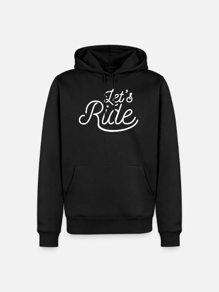 lets Ride white - Männer Premium Bio Hoodie - Schwarz