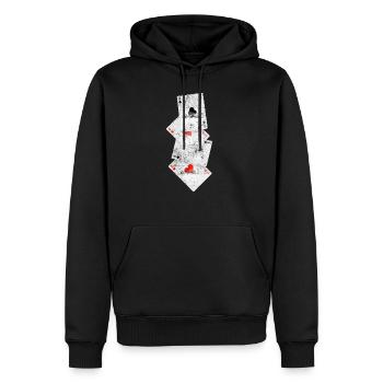 Poker Symbol As - Männer Premium Bio Hoodie - Schwarz - Vorne - Nico (187cm)