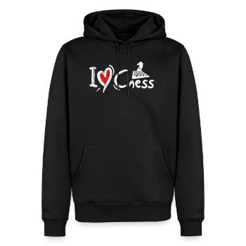 Ich liebe schach chess - Männer Premium Bio Hoodie - Schwarz - Vorne - Nico (187cm)