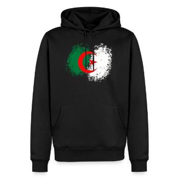 Drapeau d'Algérie - Sweat à capuche Premium bio Homme - noir - Devant - Nico (187cm)