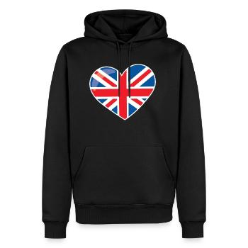 LONDON - Männer Premium Bio Hoodie - Schwarz - Vorne - Nico (187cm)