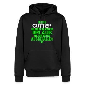 Cutter schneiden Beruf Film Spruch lustig - Männer Premium Bio Hoodie - Schwarz - Vorne - Nico (187cm)