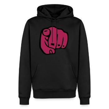 doigt pointe 811 - Sweat à capuche Premium bio Homme - noir - Devant - Nico (187cm)