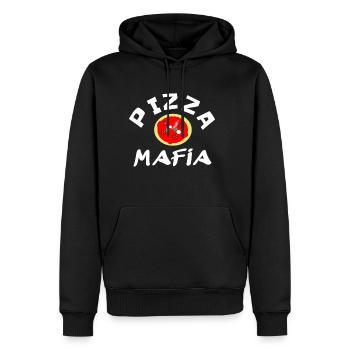 Pizza Mafia idée de cadeau T-shirt - Sweat à capuche Premium bio Homme - noir - Devant - Nico (187cm)