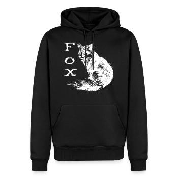 Renard - Sweat à capuche Premium bio Homme - noir - Devant - Nico (187cm)