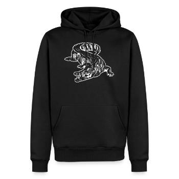 Krokodil - Männer Premium Bio Hoodie - Schwarz - Vorne - Nico (187cm)