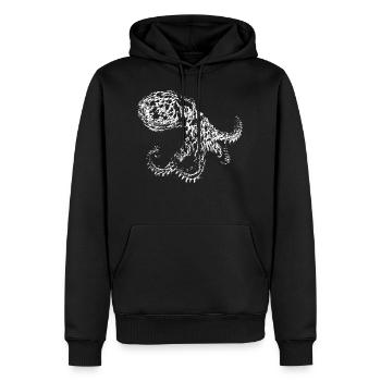 Oktopus - Männer Premium Bio Hoodie - Schwarz - Vorne - Nico (187cm)