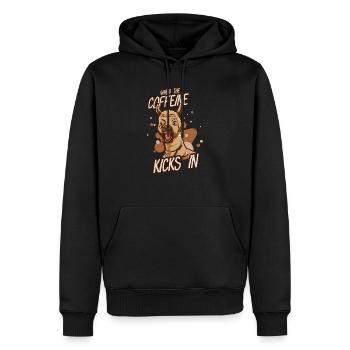 Alpaka Kamel Aufgedreht Kaffee Koffein Wild - Männer Premium Bio Hoodie - Schwarz - Vorne - Nico (187cm)