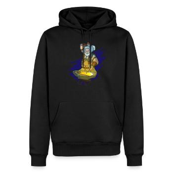 Blacksmith forging sword ember hammer work - Men’s Premium Organic Hoodie - black - Front - Nico (187cm)