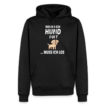 Hunde Spruch Frauchen Herrchen Geschenkidee - Männer Premium Bio Hoodie - Schwarz - Vorne - Nico (187cm)