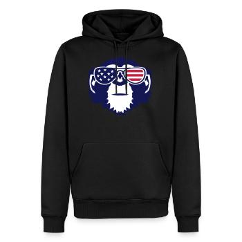 monkey head sunglasses sun color america flag - Men’s Premium Organic Hoodie - black - Front - Nico (187cm)