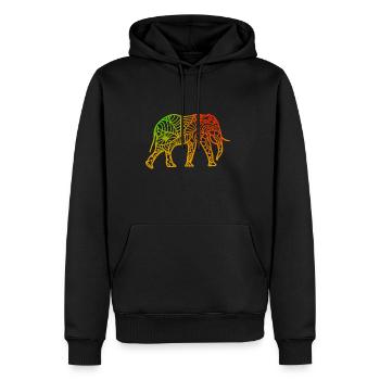 Schöner Mandala Elefant Afrika - Männer Premium Bio Hoodie - Schwarz - Vorne - Nico (187cm)