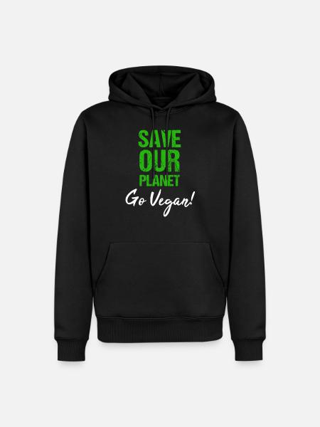Vegan TShirt Vegan Vegan Environmental Gift - Men’s Premium Organic Hoodie - black