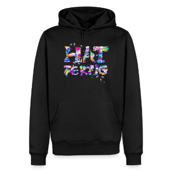 Abschluss, HAT FERTIG Schule, Abi, Uni, Job, Sport - Männer Premium Bio Hoodie - Schwarz - Vorne - Nico (187cm)